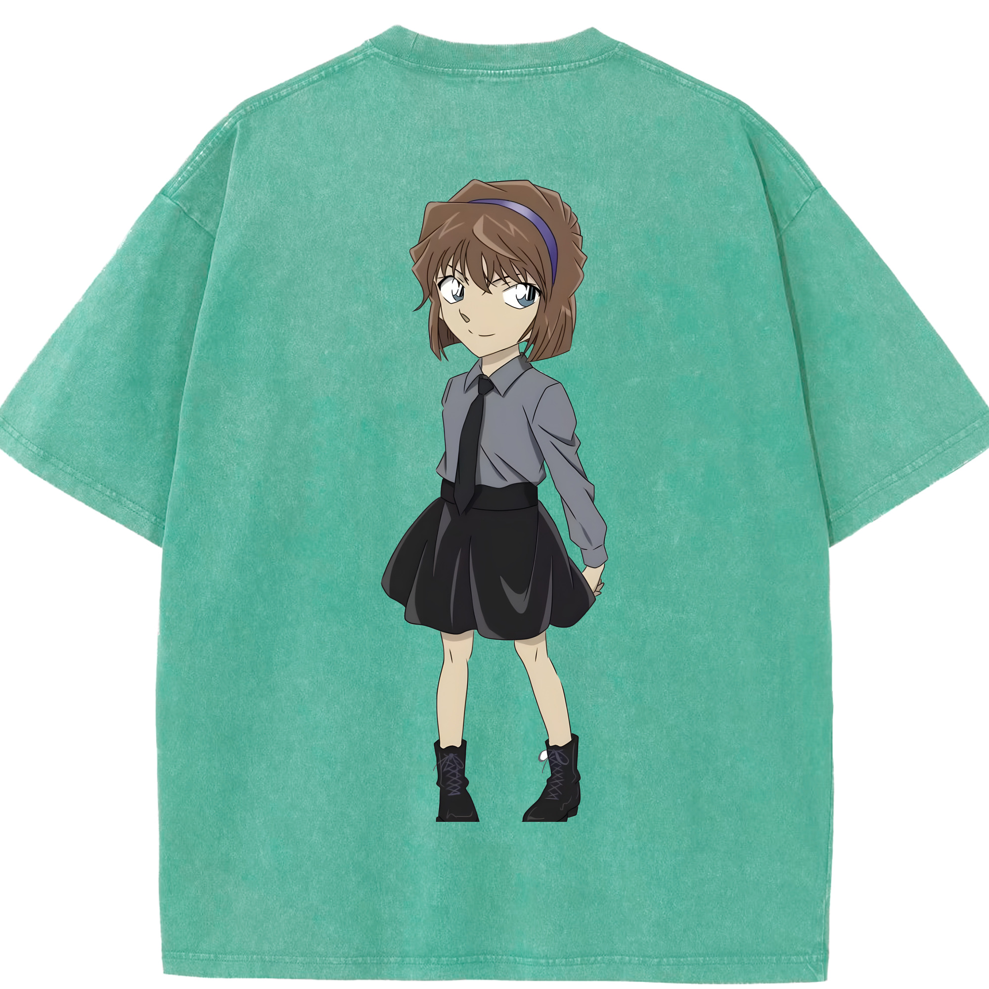 （画像用） 名探偵コナン 灰原 哀 はいばら あい Detective Conan Anita Hailey、Vi Graythorn Haibara Ai 綿100% ヴィンテージ風 半袖Tシャツ（背面プリント）